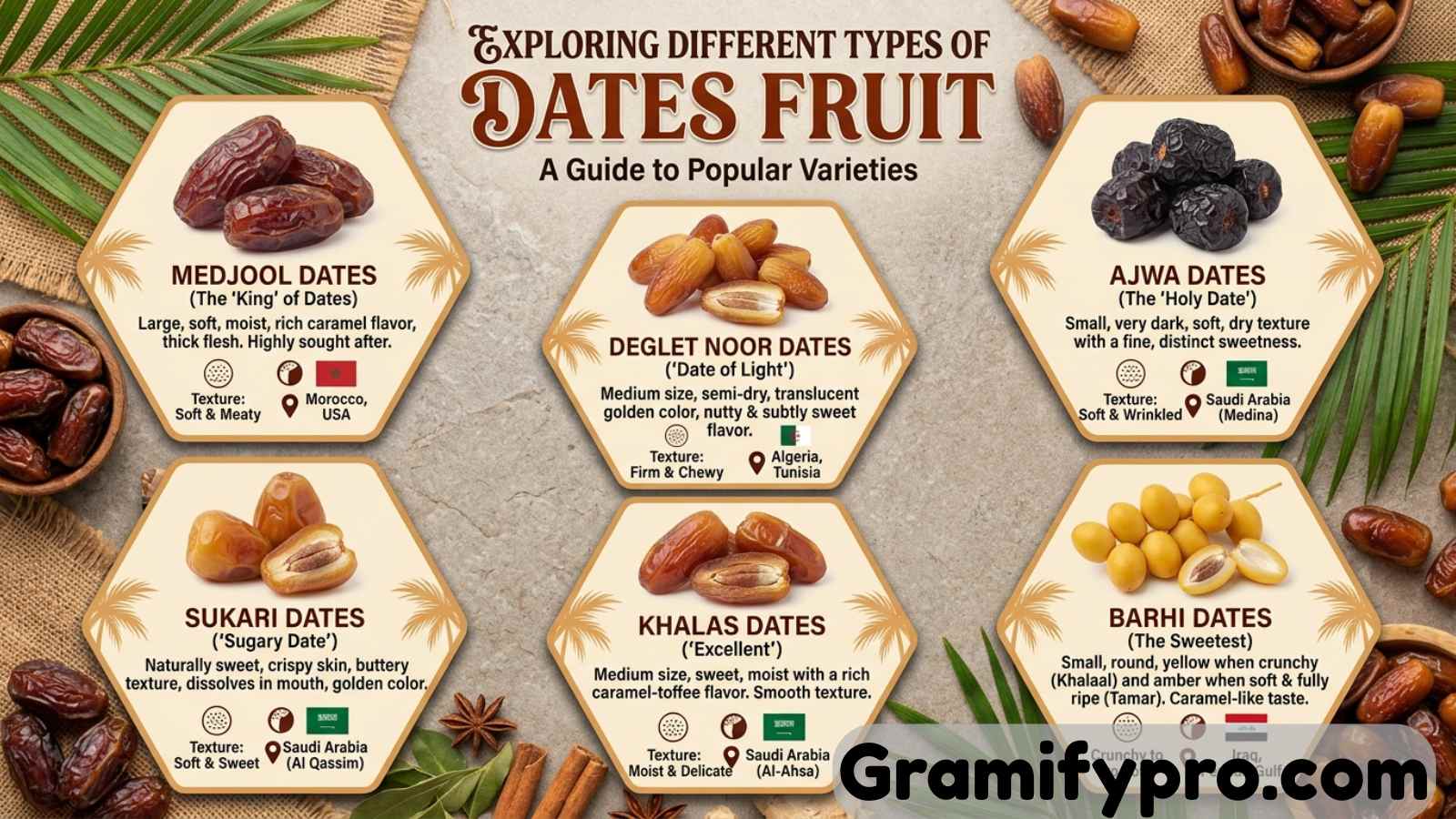 Different Types of Dates Fruit